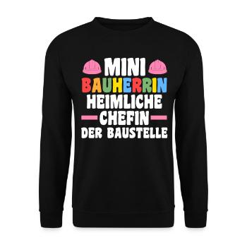 Bauherrin - Unisex Pullover - Schwarz - Vorne - Alina (178cm) & Michal (187cm)