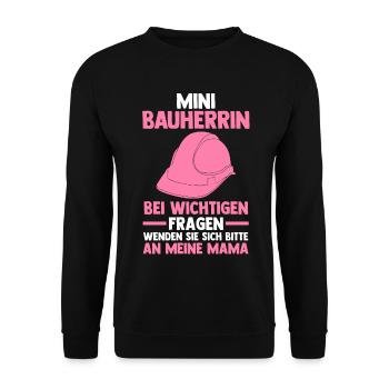 Bauherrin - Unisex Pullover - Schwarz - Vorne - Alina (178cm) & Michal (187cm)