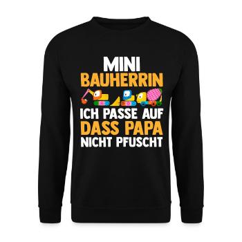 Bagger Bauherrin - Unisex Pullover - Schwarz - Vorne - Alina (178cm) & Michal (187cm)