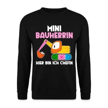 Bagger Bauherrin - Unisex Pullover - Schwarz - Vorne - Alina (178cm) & Michal (187cm)