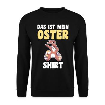 Osterhase Hase Ostern - Unisex Pullover - Schwarz - Vorne - Alina (178cm) & Michal (187cm)