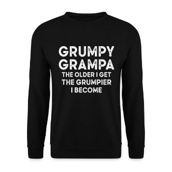 Grumpy Grandpa Vintage Typographie Vieille personne - Sweat-shirt Unisexe - noir - Devant - Alina (178cm) & Michal (187cm)