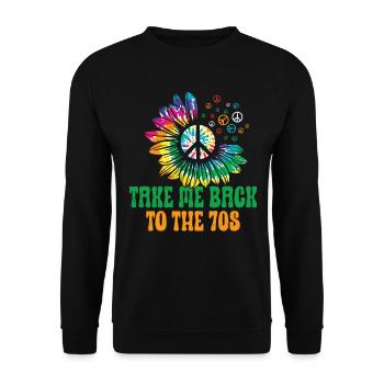 Hippie Peace Sign Peace Flowers Flower Child - Sweat-shirt Unisexe - noir - Devant - Alina (178cm) & Michal (187cm)
