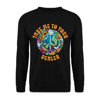 Hippie Peace Sign Peace Flowers Flower Child - Sweat-shirt Unisexe - noir - Devant - Alina (178cm) & Michal (187cm)
