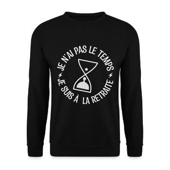 cadeau de retraite, cadeau départ en retraite. - Sweat-shirt Unisexe - noir - Devant - Alina (178cm) & Michal (187cm)