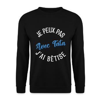 Cadeau Tata. cadeau tante. ma tata préféré. - Sweat-shirt Unisexe - noir - Devant - Alina (178cm) & Michal (187cm)