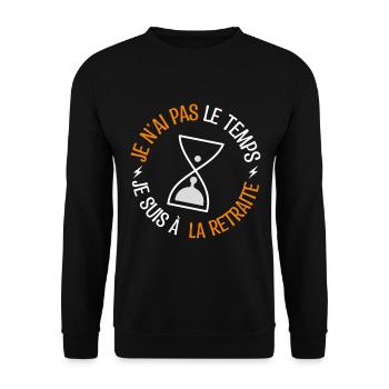 cadeau de retraite, cadeau départ en retraite. - Sweat-shirt Unisexe - noir - Devant - Alina (178cm) & Michal (187cm)