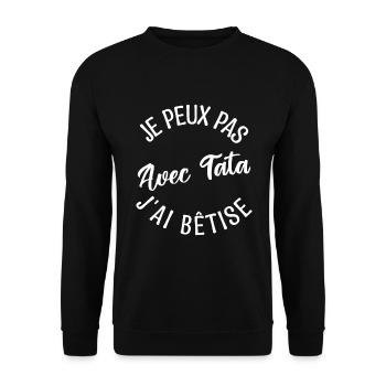 Cadeau Tata. cadeau tante. ma tata préféré. - Sweat-shirt Unisexe - noir - Devant - Alina (178cm) & Michal (187cm)