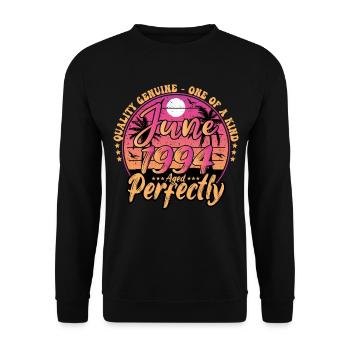 June 1994 anniversary 1994 Retro 1994 June - Unisex Sweatshirt - black - Front - Alina (178cm) & Michal (187cm)