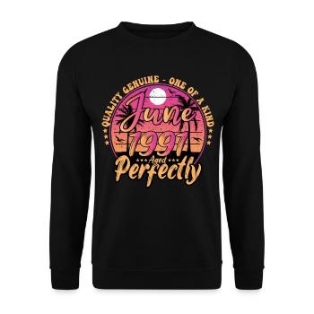 June 1991 anniversary 1991 Retro 1991 June - Unisex Sweatshirt - black - Front - Alina (178cm) & Michal (187cm)