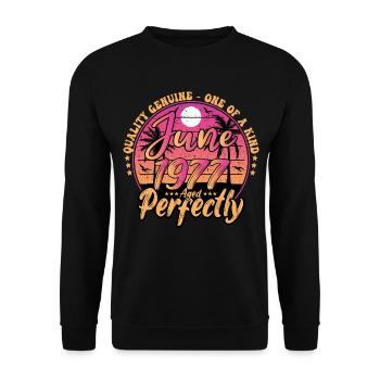 June 1977 anniversary 1977 Retro 1977 June - Unisex Sweatshirt - black - Front - Alina (178cm) & Michal (187cm)