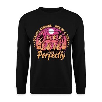 June 2016 anniversary 2016 Retro 2016 June - Unisex Sweatshirt - black - Front - Alina (178cm) & Michal (187cm)