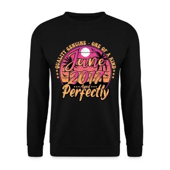 June 2017 anniversary 2017 Retro 2017 June - Unisex Sweatshirt - black - Front - Alina (178cm) & Michal (187cm)