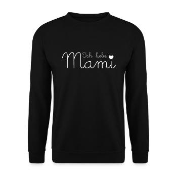 Ich liebe Mami - Unisex Pullover - Schwarz - Vorne - Alina (178cm) & Michal (187cm)