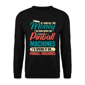 Flipper Retro Pinball Flipperautomat Bumper - Sweat-shirt Unisexe - noir - Devant - Alina (178cm) & Michal (187cm)