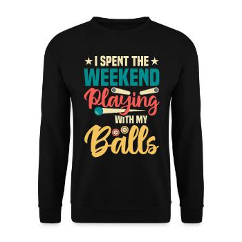 Flipper Retro Pinball Flipperautomat Bumper - Unisex Sweatshirt - black - Front - Alina (178cm) & Michal (187cm)