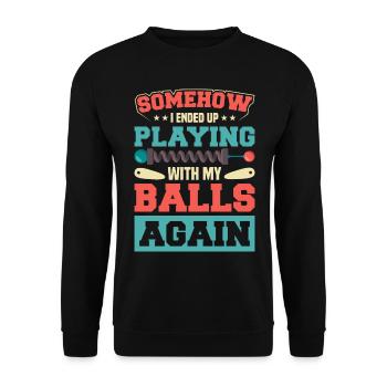 Flipper Retro Pinball Flipperautomat Bumper - Unisex Sweatshirt - black - Front - Alina (178cm) & Michal (187cm)