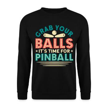 Flipper Retro Pinball Flipperautomat Bumper - Sweat-shirt Unisexe - noir - Devant - Alina (178cm) & Michal (187cm)