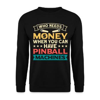 Flipper Retro Pinball Flipperautomat Bumper - Sweat-shirt Unisexe - noir - Devant - Alina (178cm) & Michal (187cm)
