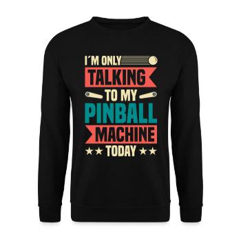Flipper Retro Pinball Flipperautomat Bumper - Unisex Pullover - Schwarz - Vorne - Alina (178cm) & Michal (187cm)