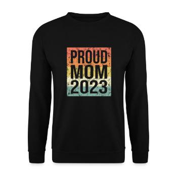 stolze Mama Retro 2023 - Unisex Pullover - Schwarz - Vorne - Alina (178cm) & Michal (187cm)