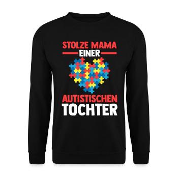 Mama Mutter Tochter Autismus Autist Autisten - Unisex Pullover - Schwarz - Vorne - Alina (178cm) & Michal (187cm)