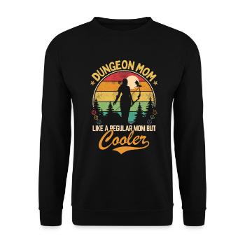 Dungeon Mom - Like a normal but cooler mother - Unisex Sweatshirt - black - Front - Alina (178cm) & Michal (187cm)