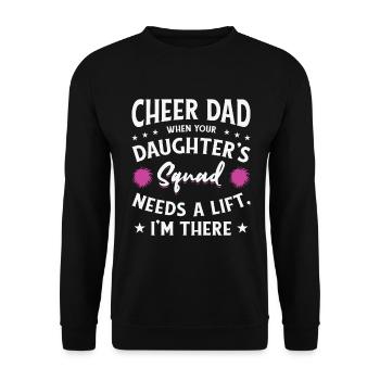 Cheerleader Stolzes Cheer Dad Cheerleading - Unisex Pullover - Schwarz - Vorne - Alina (178cm) & Michal (187cm)