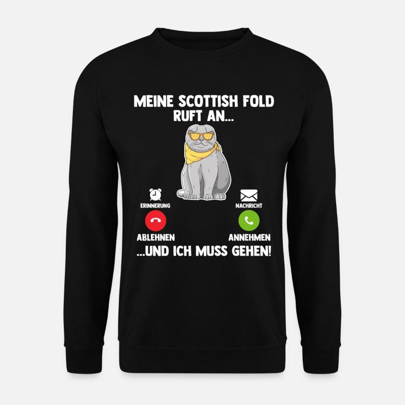 Scottish Fold Katze - Unisex Pullover - Schwarz