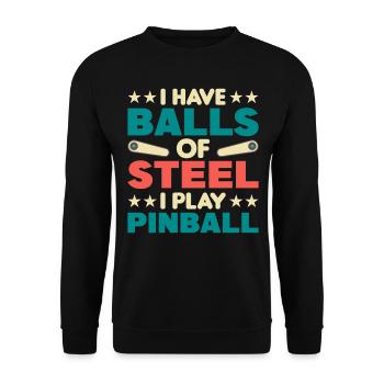 Flipper Retro Pinball Flipperautomat Bumper - Unisex Sweatshirt - black - Front - Alina (178cm) & Michal (187cm)