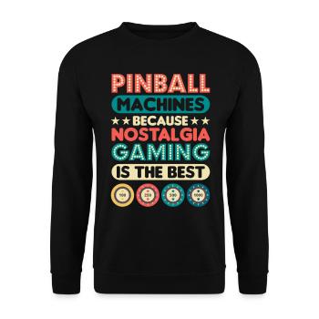 Flipper Retro Pinball Flipperautomat Bumper - Unisex Sweatshirt - black - Front - Alina (178cm) & Michal (187cm)