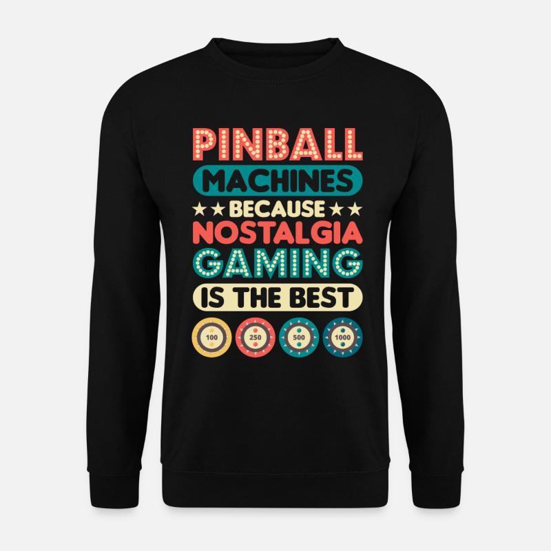Flipper Retro Pinball Flipperautomat Bumper - Sweat-shirt Unisexe - noir