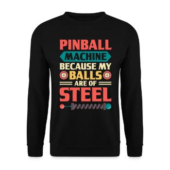 Flipper Retro Pinball Flipperautomat Bumper - Unisex Sweatshirt - black - Front - Alina (178cm) & Michal (187cm)
