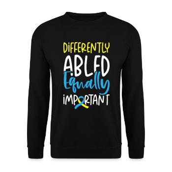 Welt-Down-Syndrom-Tag Bewusstsein Autismus Band - Unisex Pullover - Schwarz - Vorne - Alina (178cm) & Michal (187cm)