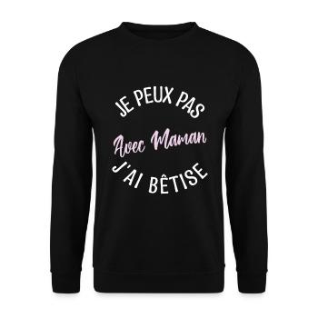Cadeau maman, cadeau mère. cadeau maman de l'année - Sweat-shirt Unisexe - noir - Devant - Alina (178cm) & Michal (187cm)