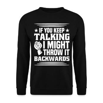 Discus Throw Discus Thrower Athletics Discus - Unisex Sweatshirt - black - Front - Alina (178cm) & Michal (187cm)