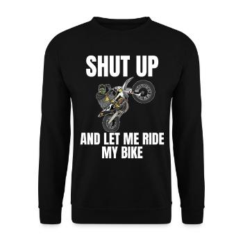 Motocross / Enduro / Freestyle mx / Dirtbike retro - Unisex Sweatshirt - black - Front - Alina (178cm) & Michal (187cm)