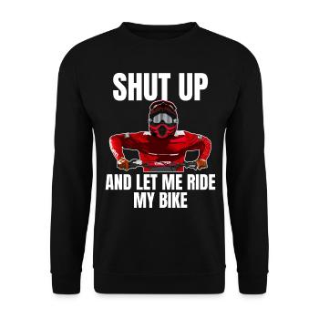 Motocross / Enduro / Freestyle mx / Dirtbike retro - Unisex Pullover - Schwarz - Vorne - Alina (178cm) & Michal (187cm)