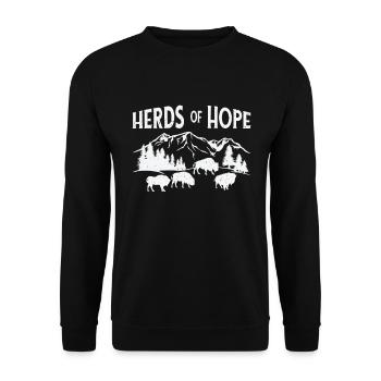 World Wildlife Day Retro Bison Wildlife Animal - Unisex Sweatshirt - black - Front - Alina (178cm) & Michal (187cm)