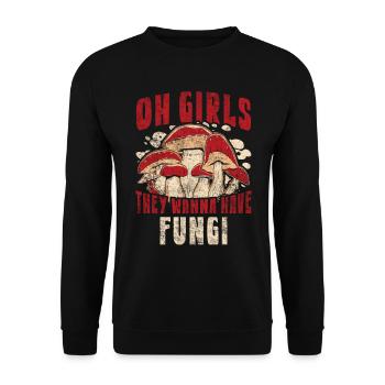 Oh les filles, ils veulent avoir des champignons butineurs de champignons - Sweat-shirt Unisexe - noir - Devant - Alina (178cm) & Michal (187cm)