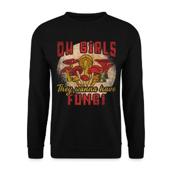 Oh les filles, ils veulent avoir des champignons butineurs de champignons - Sweat-shirt Unisexe - noir - Devant - Alina (178cm) & Michal (187cm)