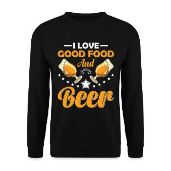 I Love Good Food And Beer Chef Drinking Food Lover - Unisex Sweatshirt - black - Front - Alina (178cm) & Michal (187cm)