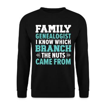 Family genealogist branch the nuts came from - Unisex Sweatshirt - black - Front - Alina (178cm) & Michal (187cm)