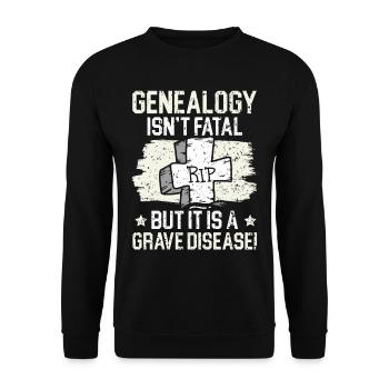 Genealogie ist nicht tödlich, aber eine ernste Kra - Unisex Pullover - Schwarz - Vorne - Alina (178cm) & Michal (187cm)