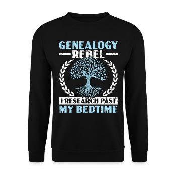Genealogy Rebel I Research Past My Bedtime - Unisex Sweatshirt - black - Front - Alina (178cm) & Michal (187cm)