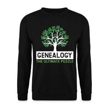Genealogy The Ultimate Mystery Genealogists - Unisex Sweatshirt - black - Front - Alina (178cm) & Michal (187cm)