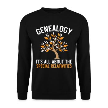 Genealogy It's all about the special relativities - Unisex Sweatshirt - black - Front - Alina (178cm) & Michal (187cm)