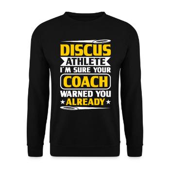 Discus Throw Discus Thrower Athletics Discus - Unisex Sweatshirt - black - Front - Alina (178cm) & Michal (187cm)