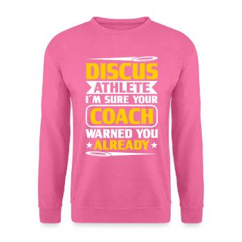 Diskuswurf Diskuswerfer Leichtathletik Diskus - Unisex Pullover - Pink - Vorne