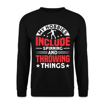 Discus Throw Discus Thrower Athletics Discus - Unisex Sweatshirt - black - Front - Alina (178cm) & Michal (187cm)